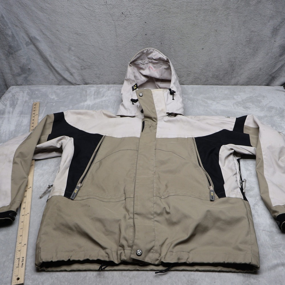 DNA Jacket Mens Medium Brown Heavyweight Technical Hooded Pit Zip Ski Outdoor
